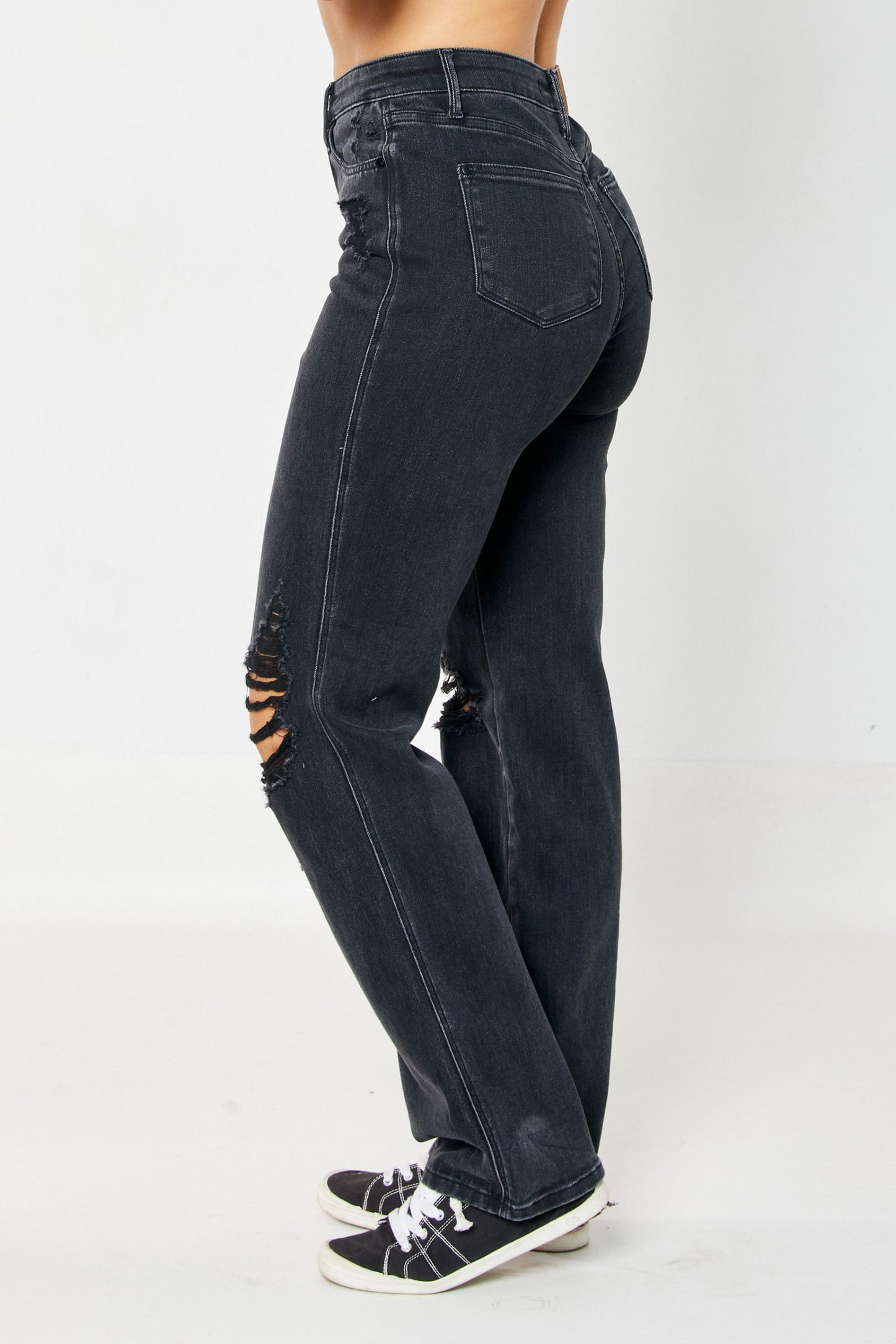 Judy Blue HW Rigid Magic 90'S Knee Destroy Straight