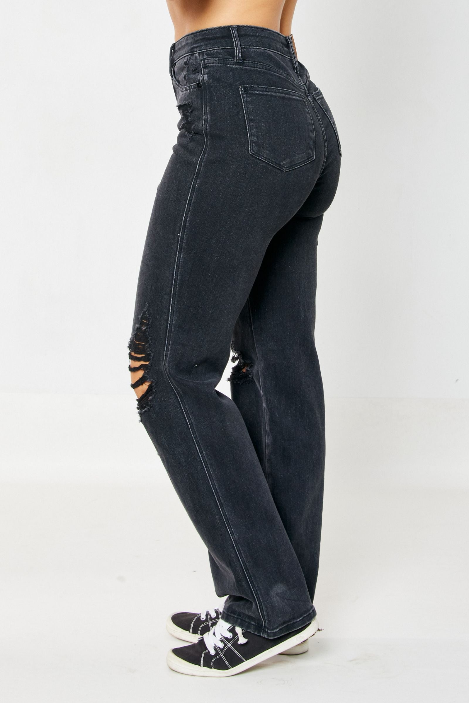 Judy Blue HW Rigid Magic 90'S Knee Destroy Straight