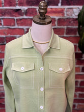 Load image into Gallery viewer, Contrast Stitch Knit Button-Up Cardigan
