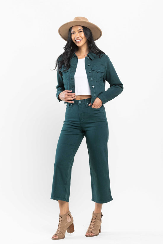 Judy Blue High Waist Tummy Control Garment Dyed Wide Crop *FINAL SALE*