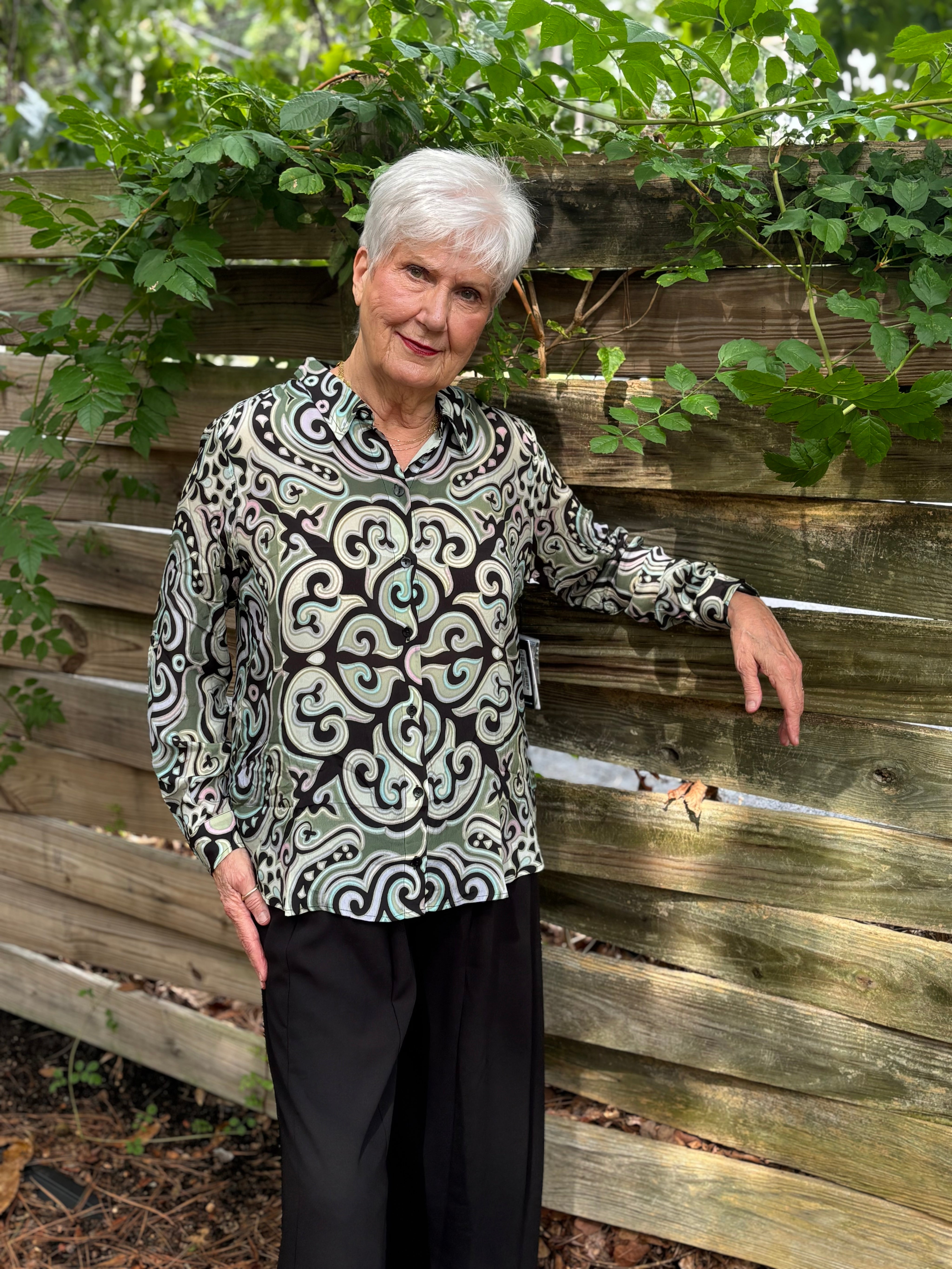 Button-up With Roll-up Sleeve Shirt