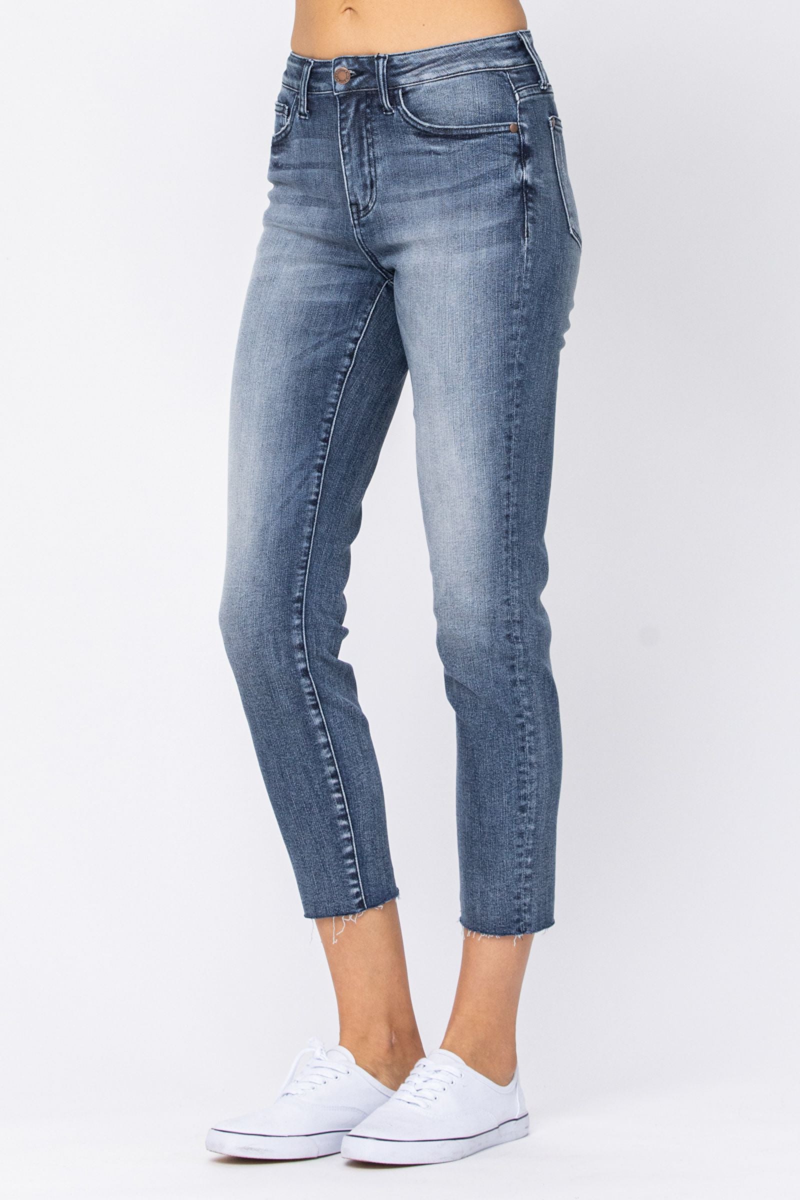 Judy Blue High Rise Raw Hem Relaxed Fit *FINAL SALE*