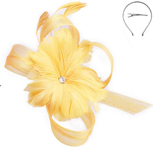 Load image into Gallery viewer, Floral Feather Gemstone Fascinator
