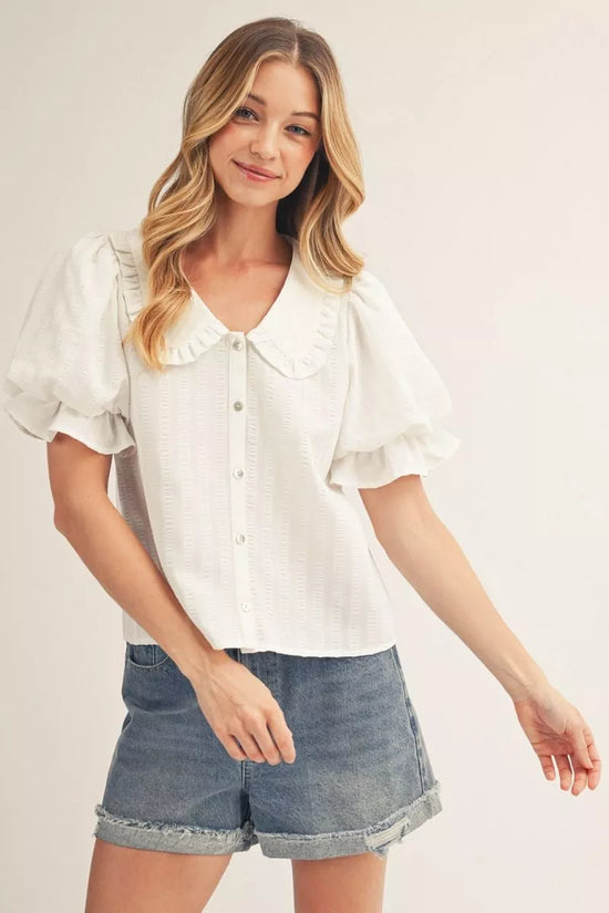 Short Puff Sleeve Top*FINAL SALE*