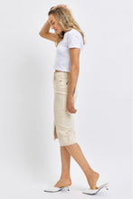 Load image into Gallery viewer, High Waist Garment Dyed Criss-Cross Front Slit Long Skirt

