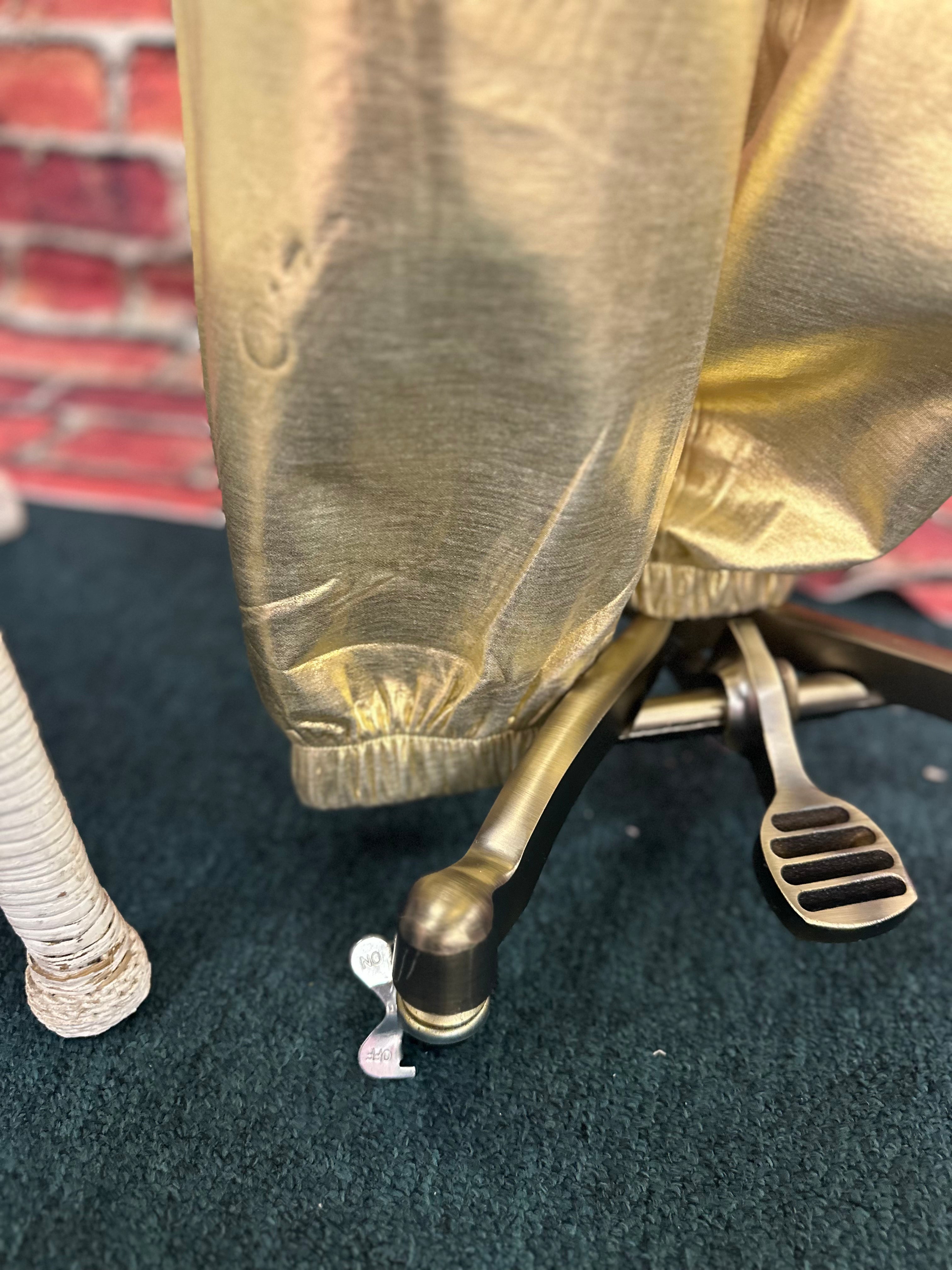 Metallic Gold Jogger Pants *FINAL SALE**