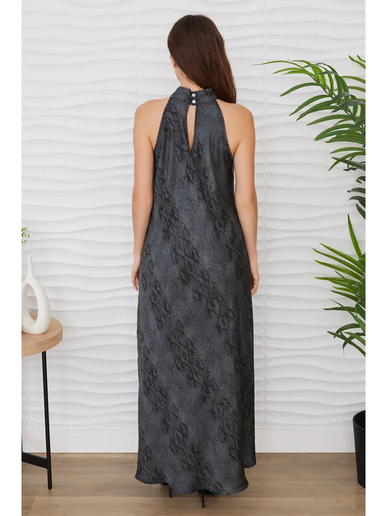 Python Mock Neck Maxi Dress