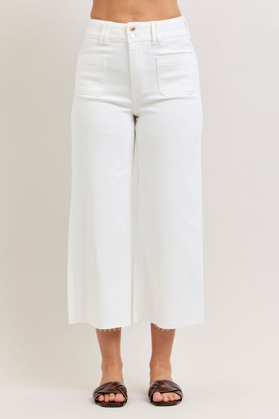 Judy Blue HW Wide Crop Front Patch Pockets