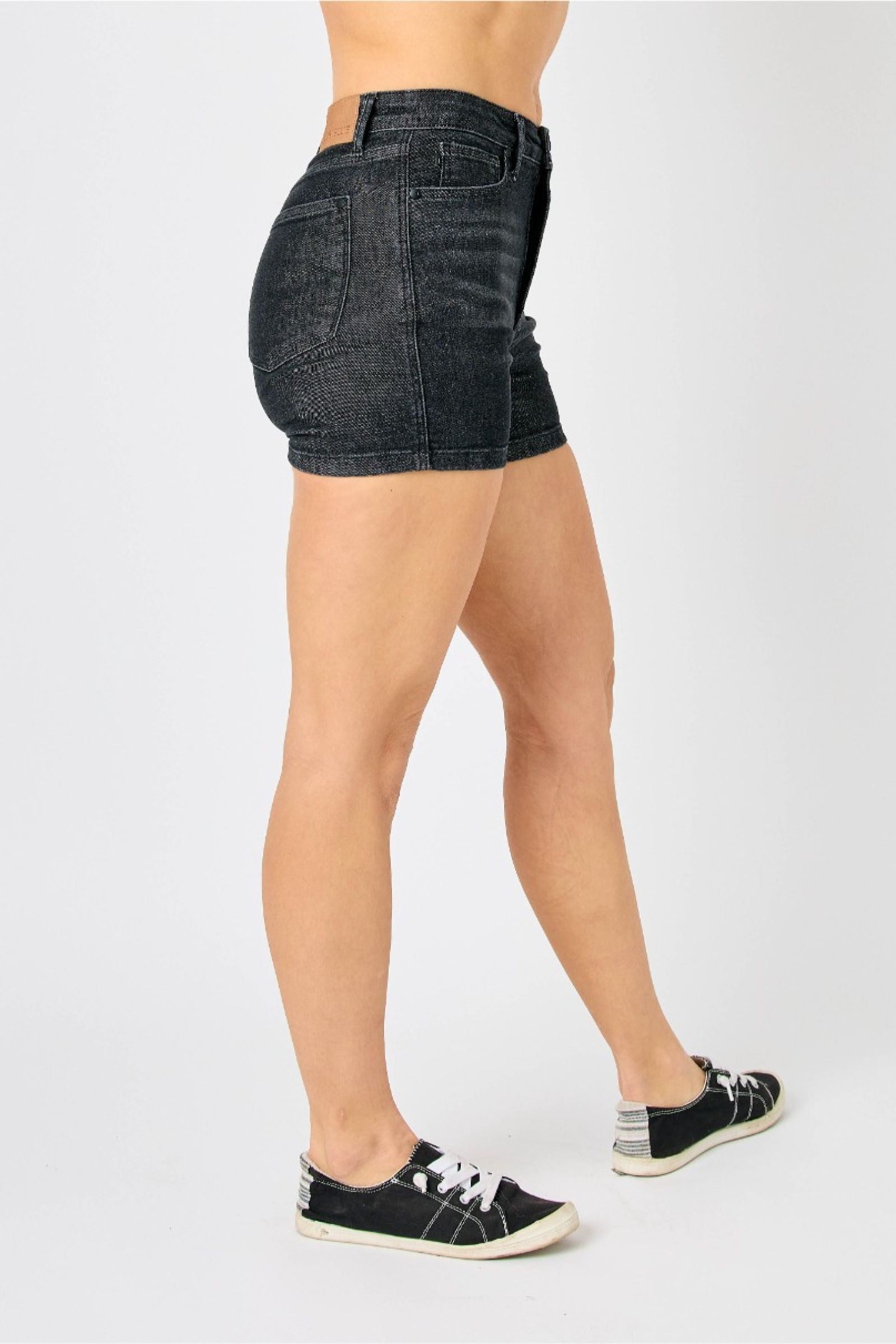 Judy Blue High Waist Tummy Control Washed Black Shorts *FINAL SALE*