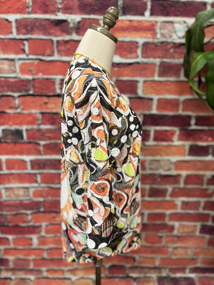 Gallery Print Eyelet Top