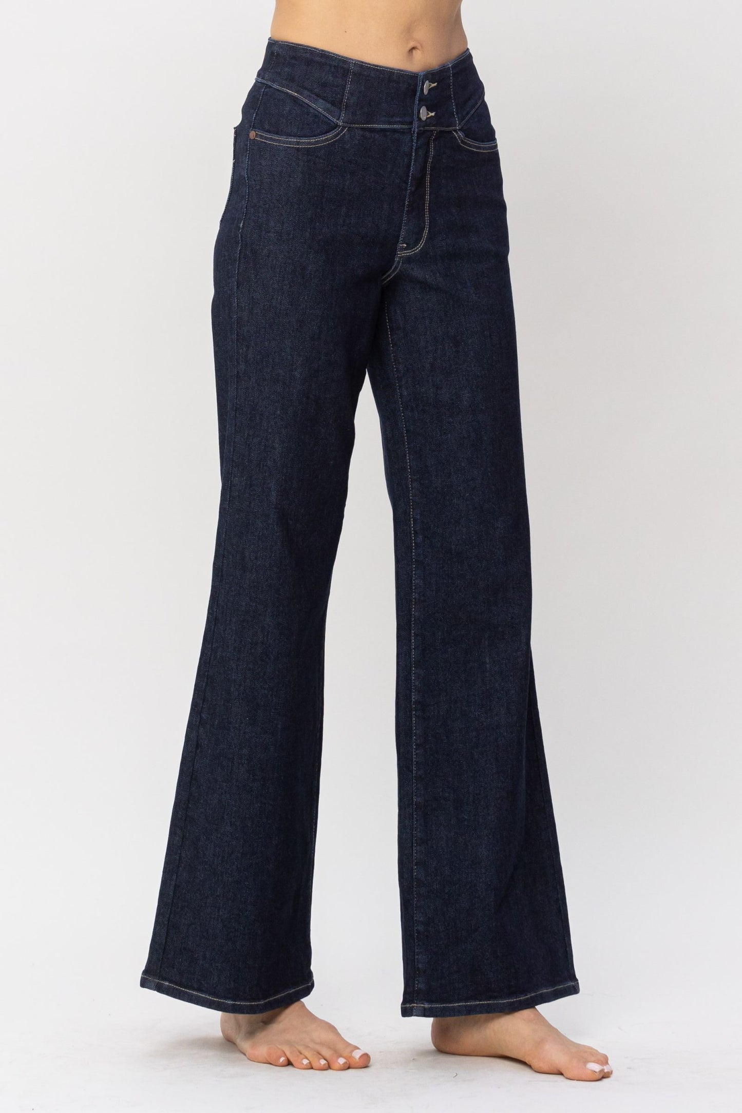 Judy Blue HW Rinse Geometric Wide Leg