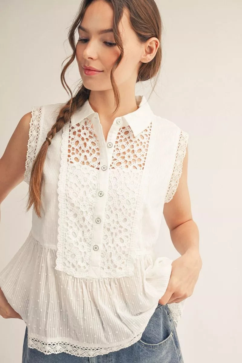 Sweet Lace Darling Peplum Top