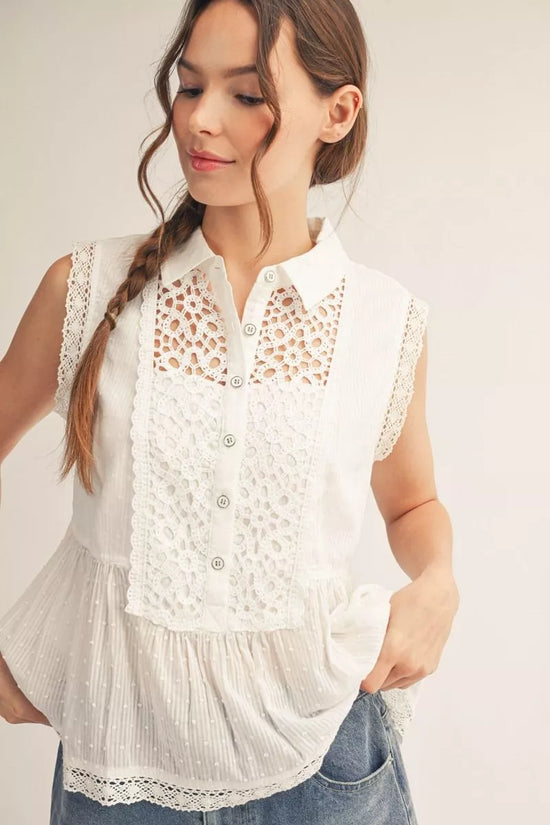 Sweet Lace Darling Peplum Top
