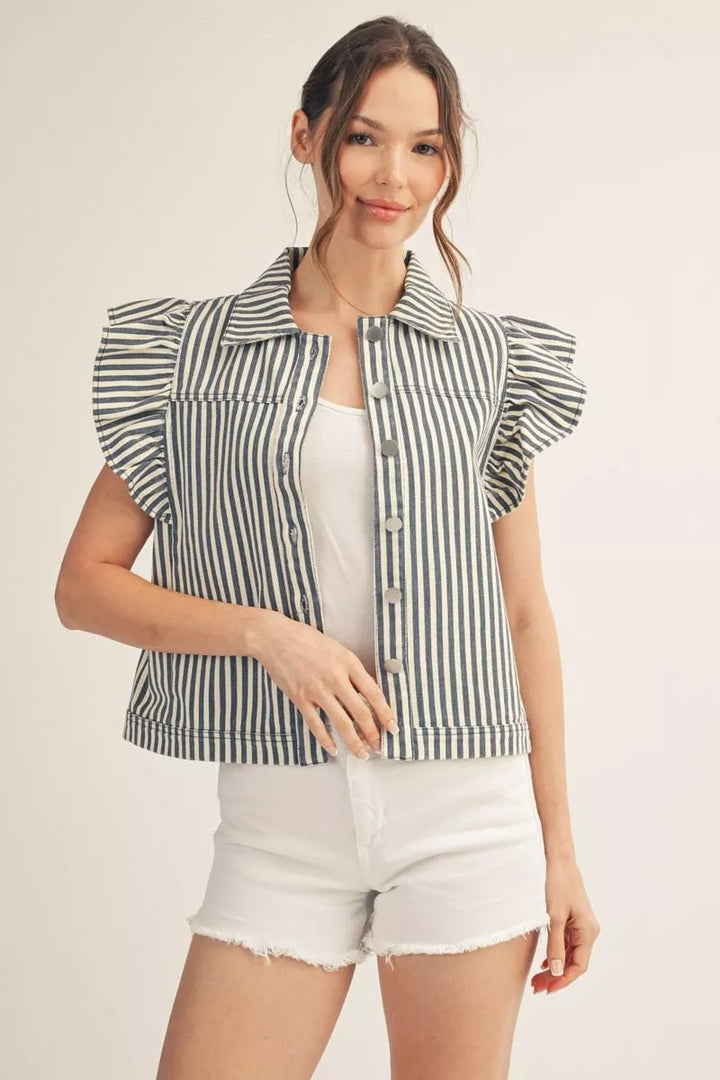 Denim Stripe Vest