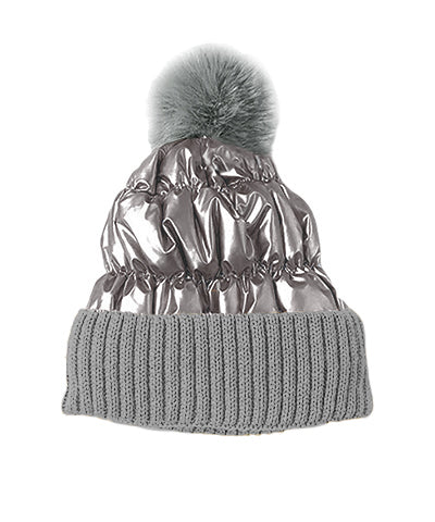 Metallic Puffer Beanies *FINAL SALE*
