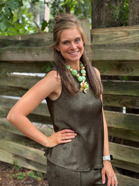 Sleeveless Satin Top