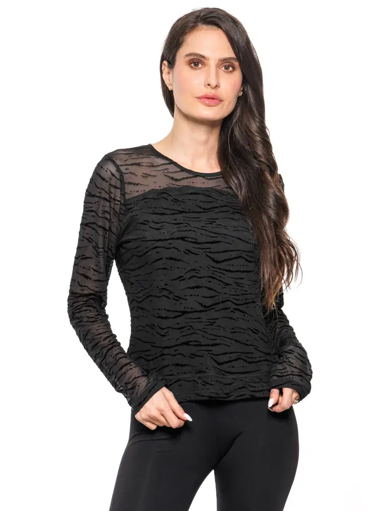 Velvet Burnout Lace Top