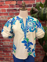 Load image into Gallery viewer, Coastal Bloom Cotton Blouse

