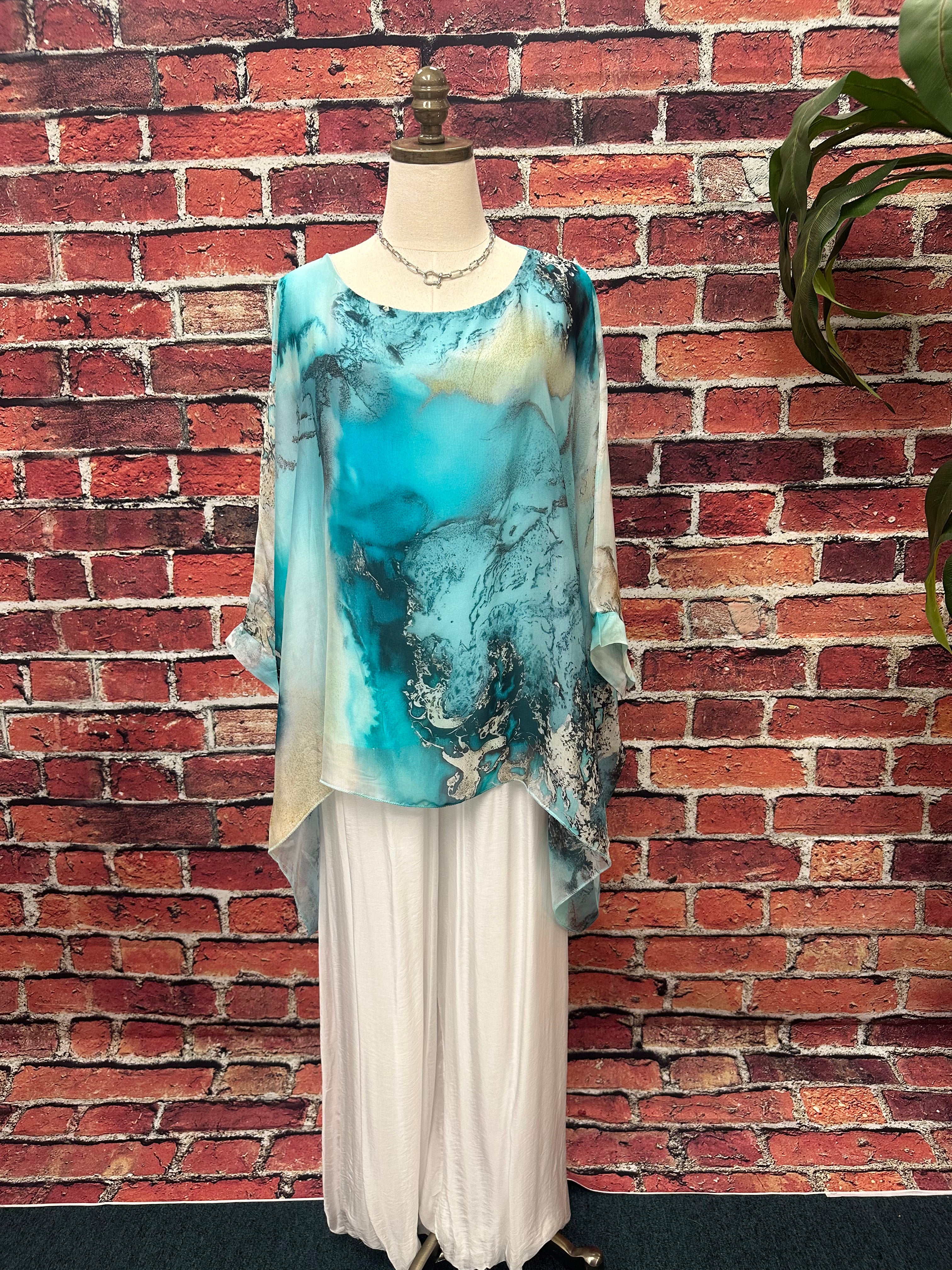 Poncho Silk Top