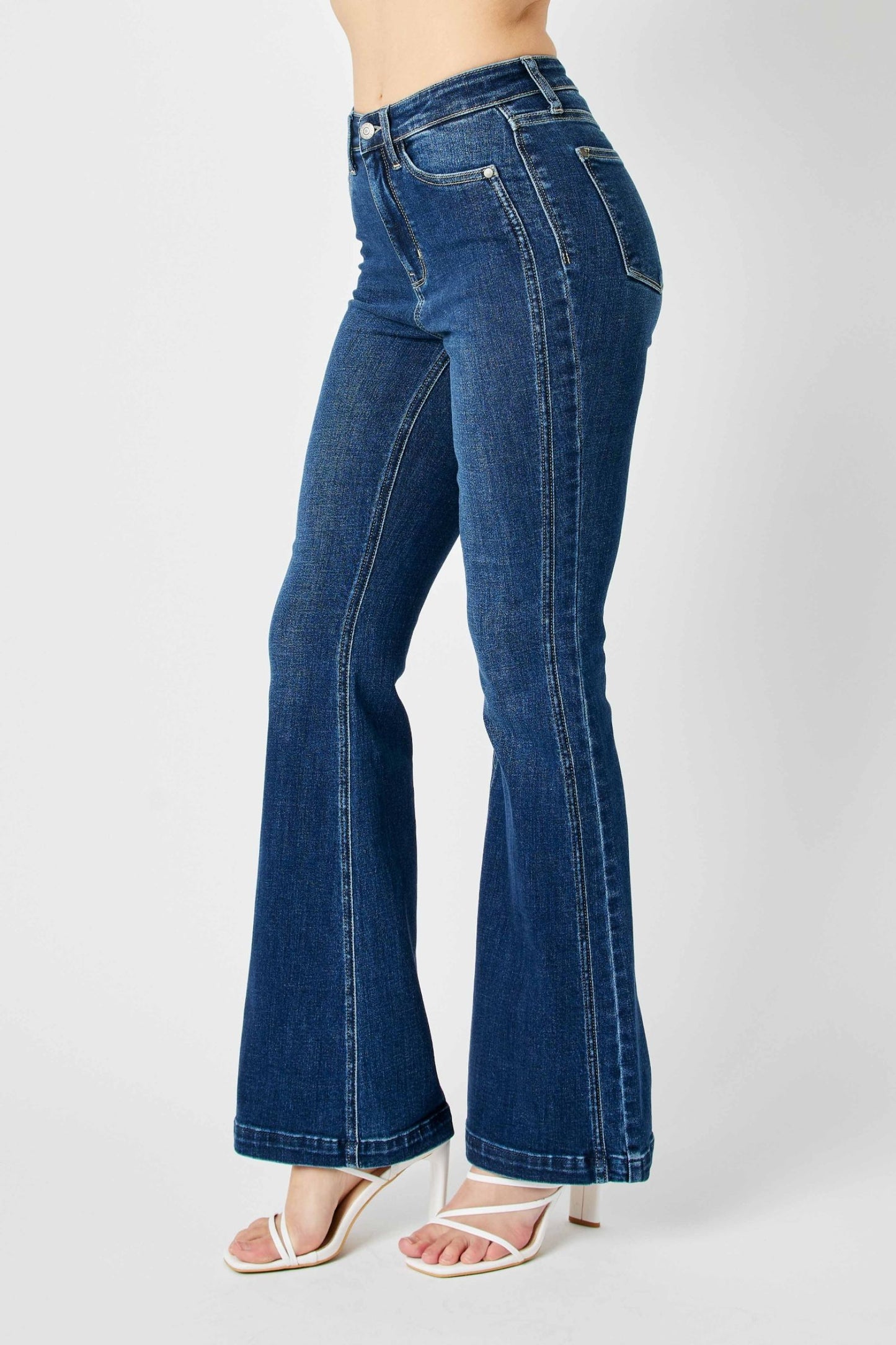 Judy Blue High Waist Angled Side Seam Detail Flare