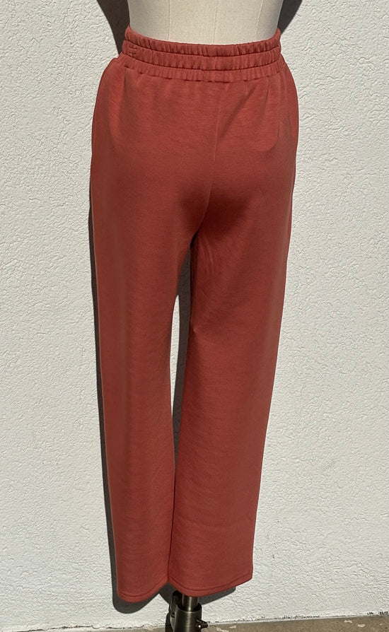Modal Wide Leg Pants with Bottom Slits