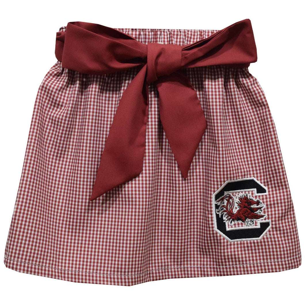 South Carolina Gamecocks Embroidered Gingham Skirt-Sash