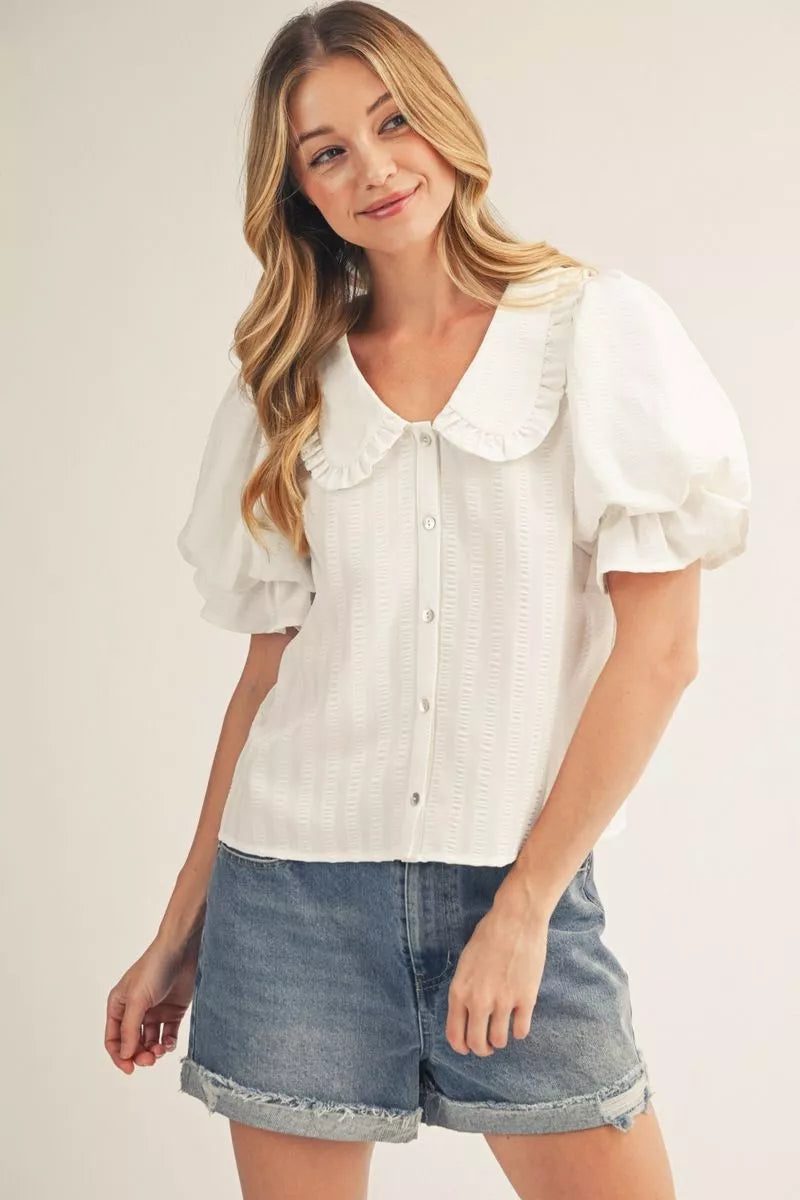 Short Puff Sleeve Top*FINAL SALE*
