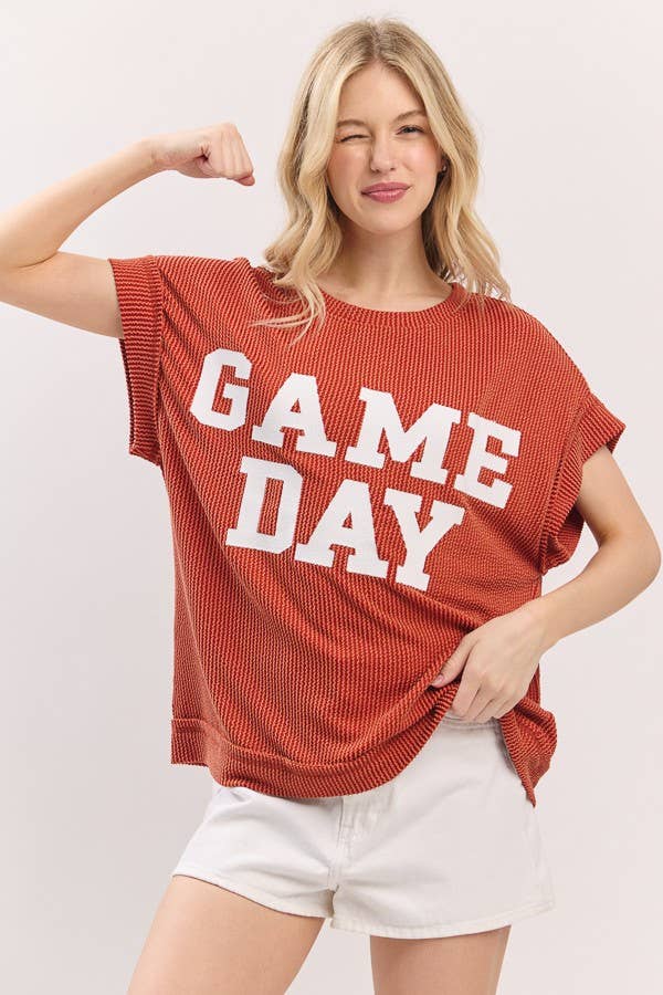 Game day Ribbed Knit Top