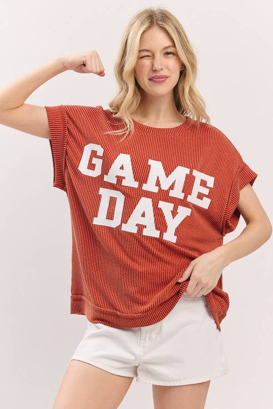 Game day Ribbed Knit Top