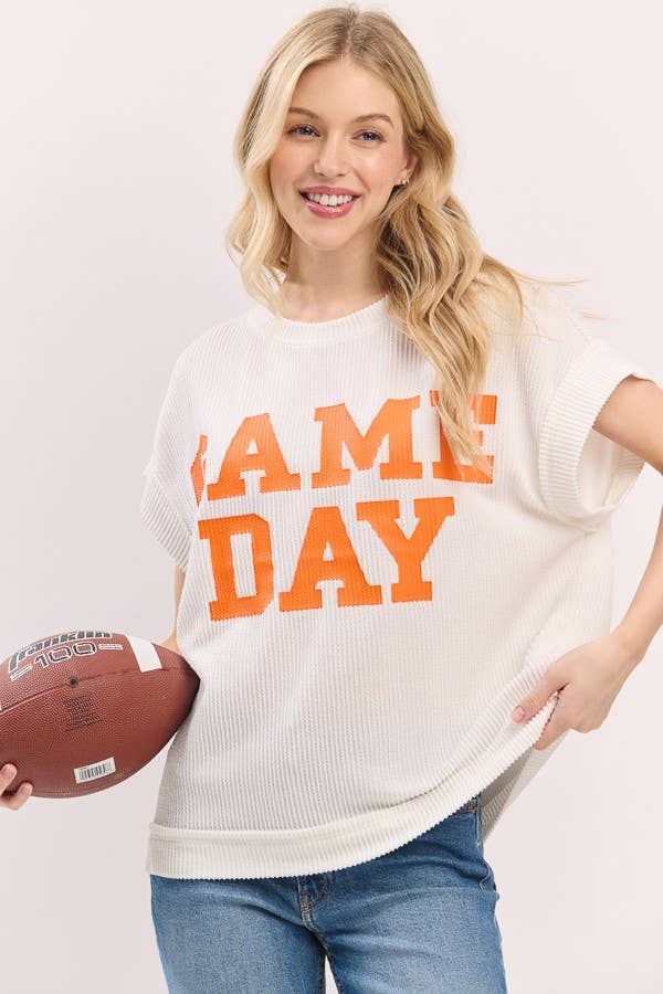 Game day Ribbed Knit Top