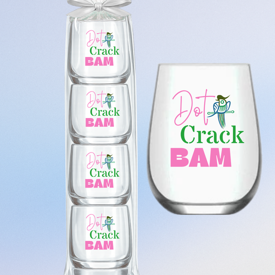 Mahjong Stemless 4ct Plastic Set Wine Glasses