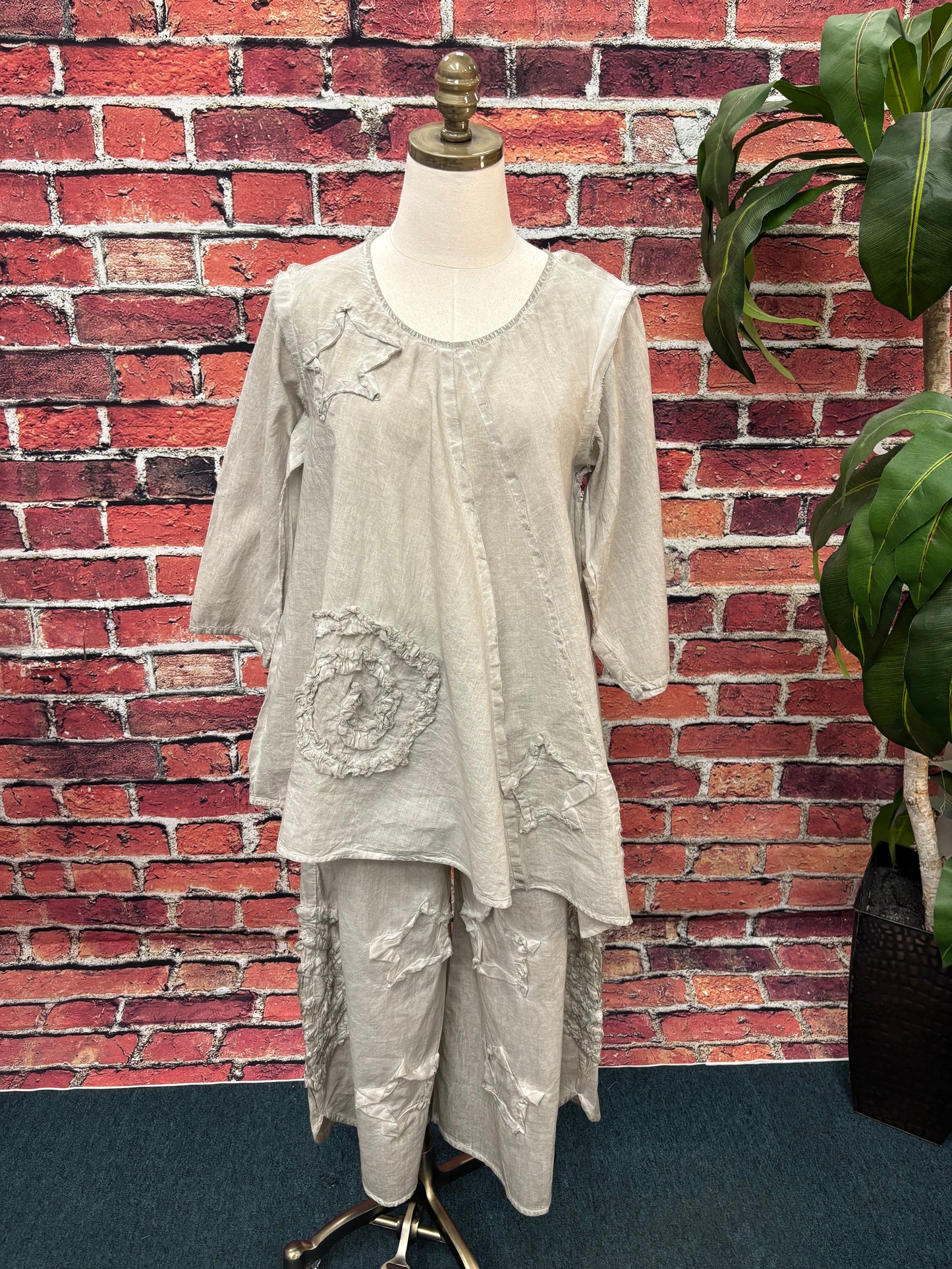 Boho Cotton Wide-Leg Pants