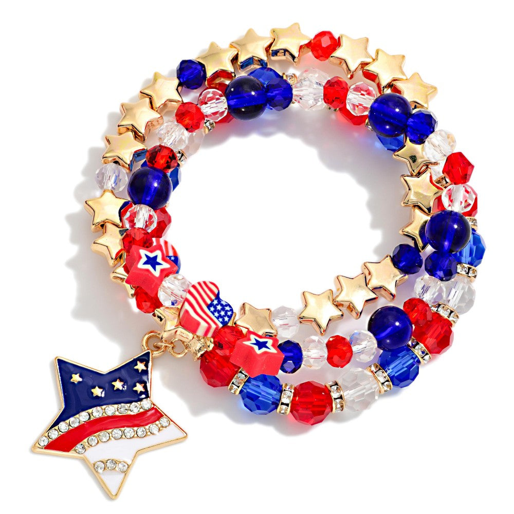 Flag Beaded Bracelet