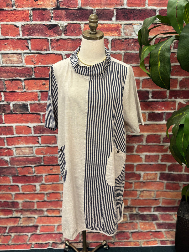 Coastal Patchwork Cotton Dress