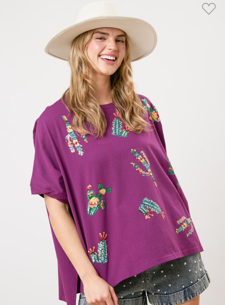 Colorful Cactus Top *FINAL SALE*