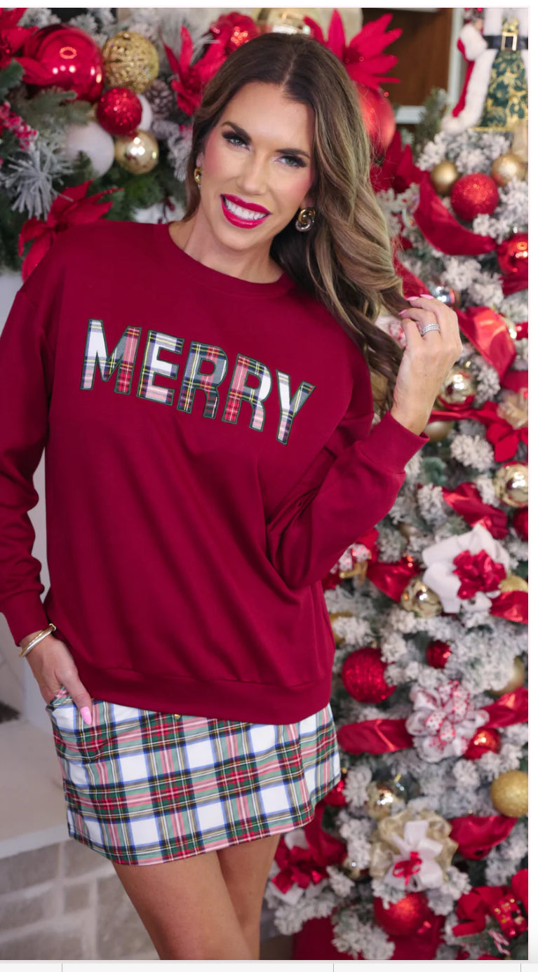 Merry Plaid Pullover