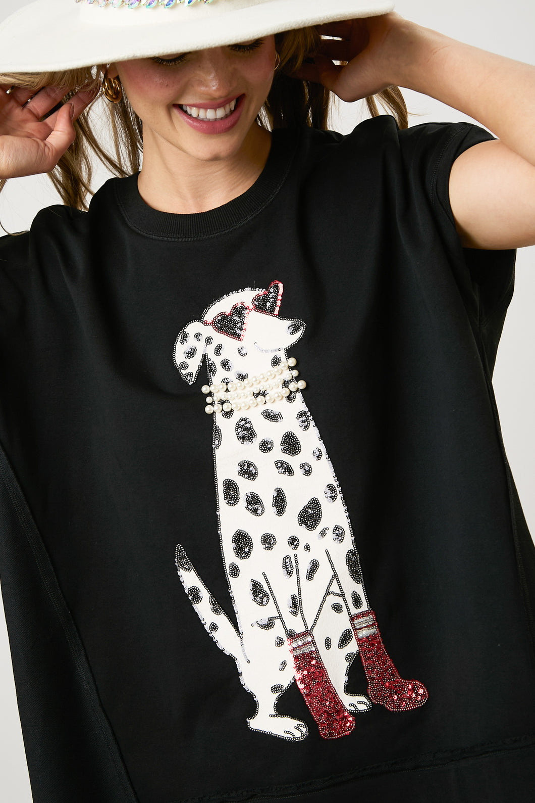 Fancy Dalmatian Oversized Top