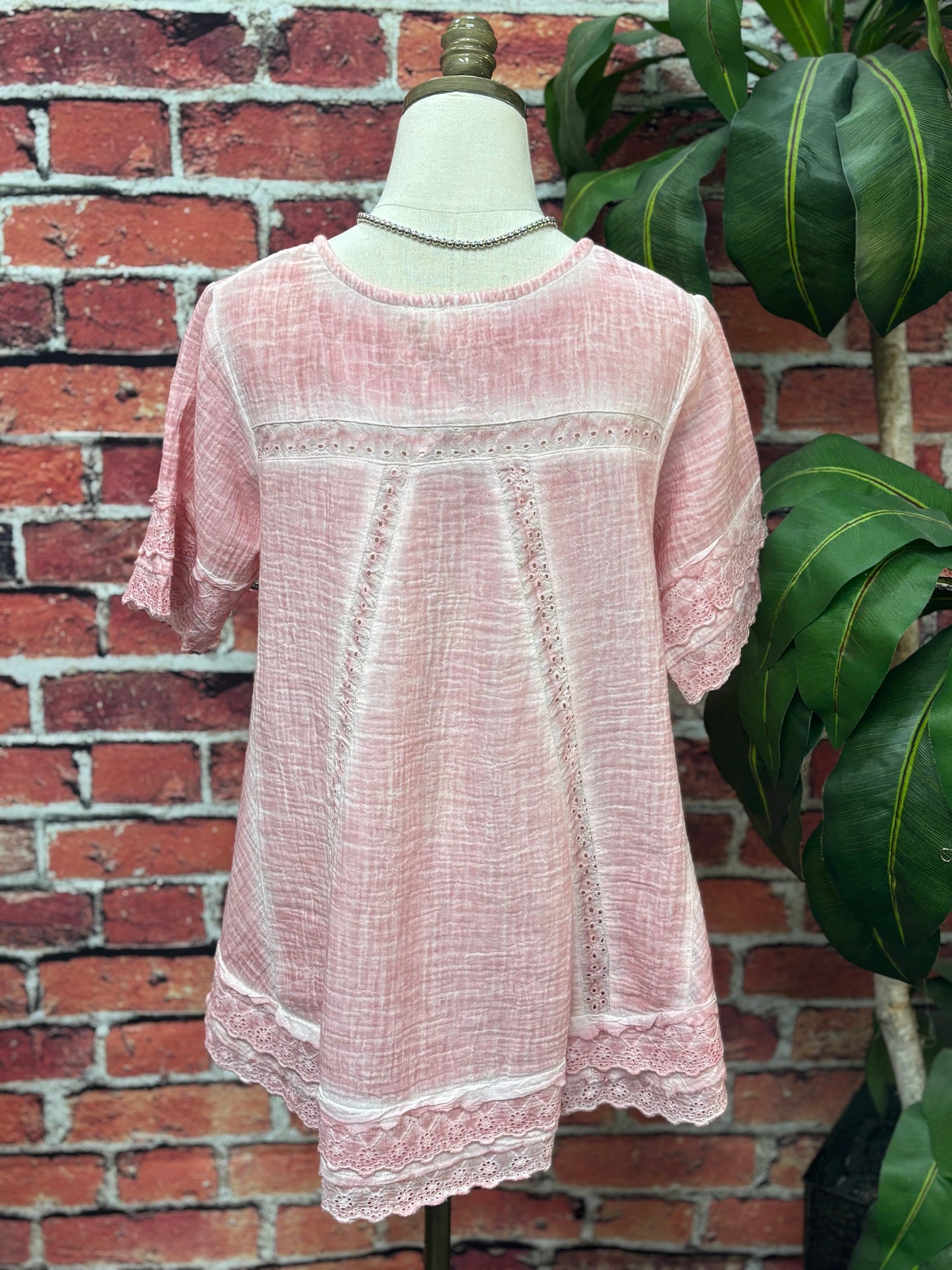 Blush Boho Breeze Slub Top