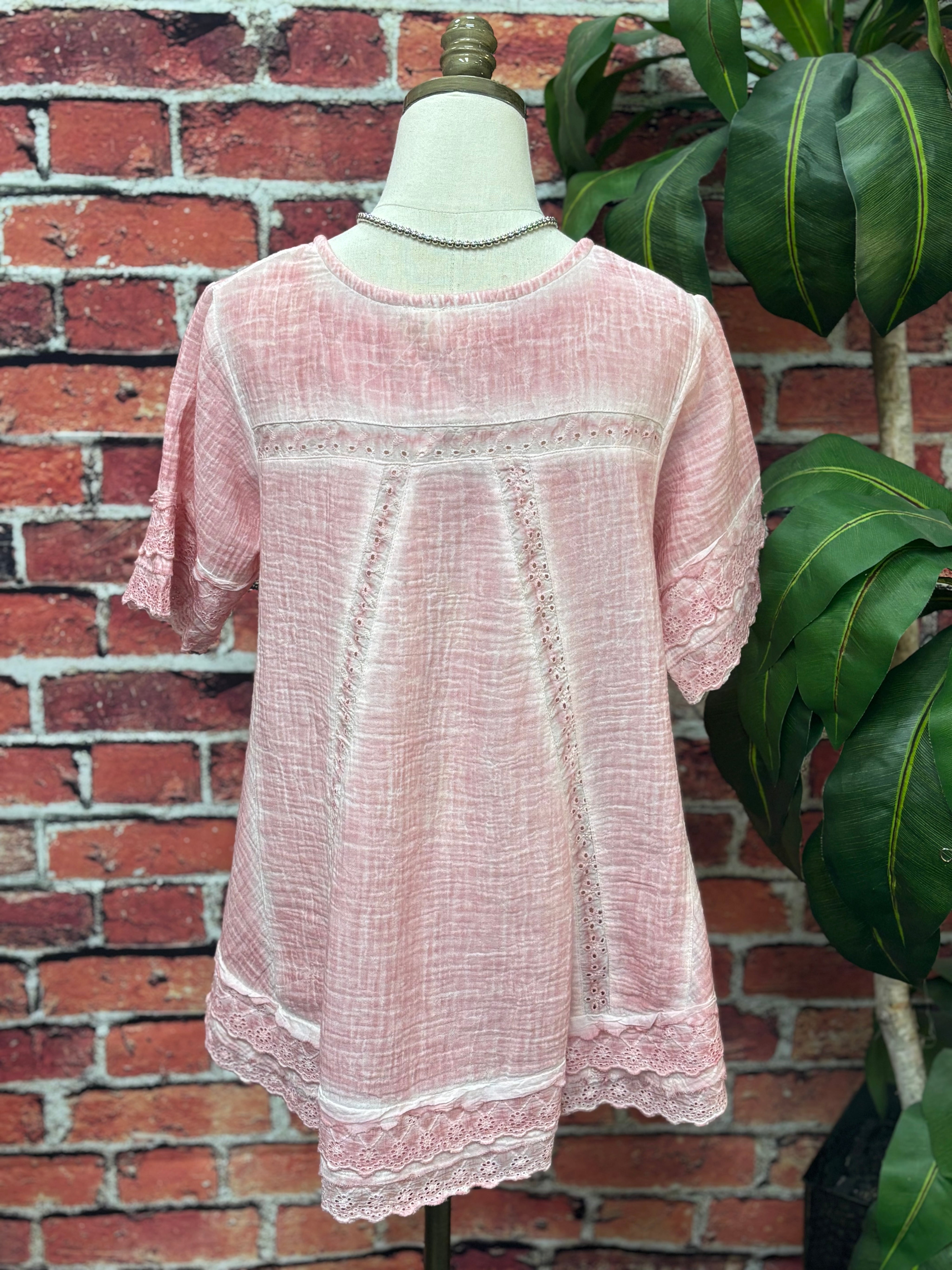 Blush Boho Breeze Slub Top