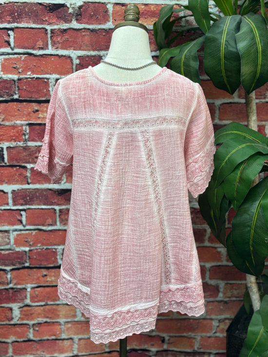 Blush Boho Breeze Slub Top