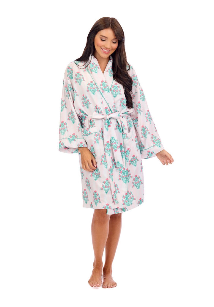 Dahlia Block Print Robe