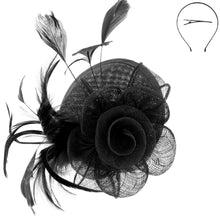 Load image into Gallery viewer, Veiled Sinamay Fascinator
