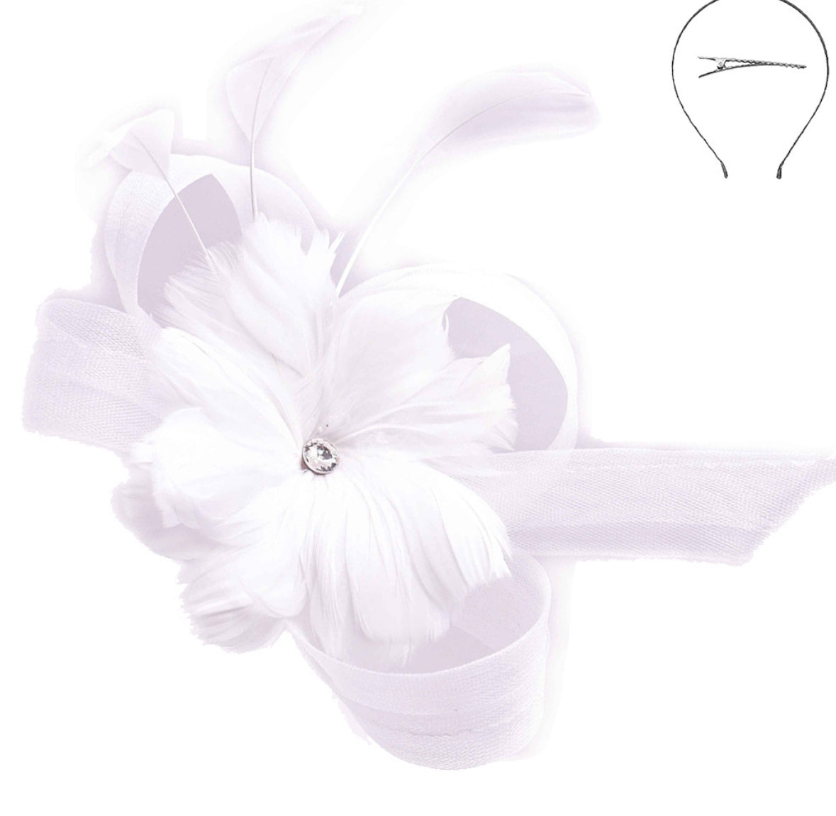 Floral Feather Gemstone Fascinator