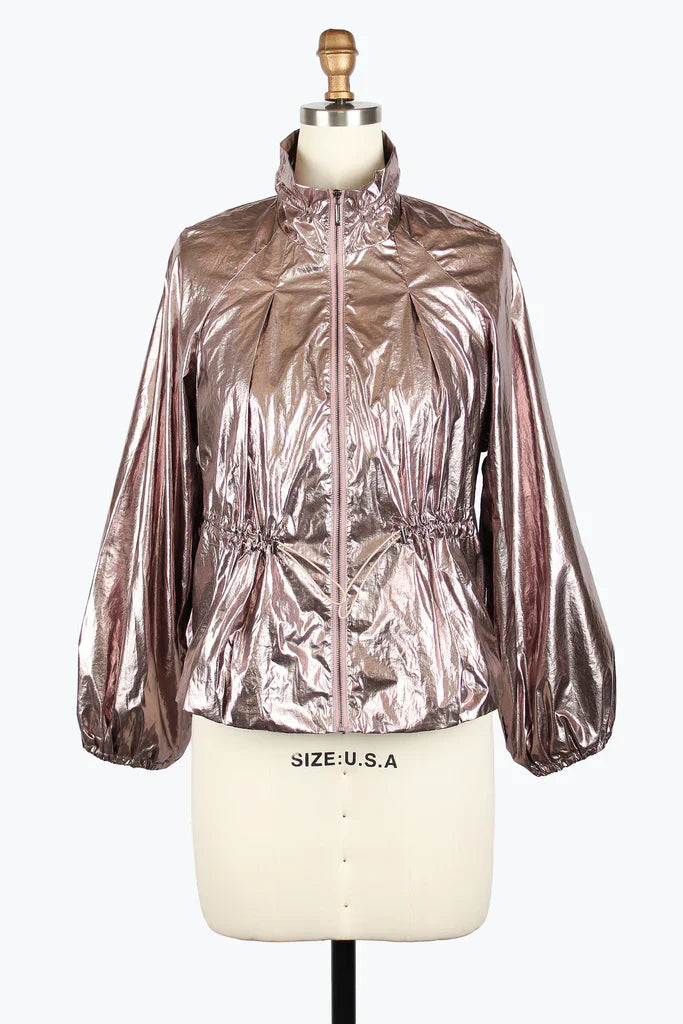 Drawstring Metallic Jacket * FINAL SALE*