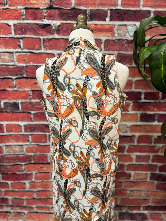 Sunset Paisley Halter Blouse