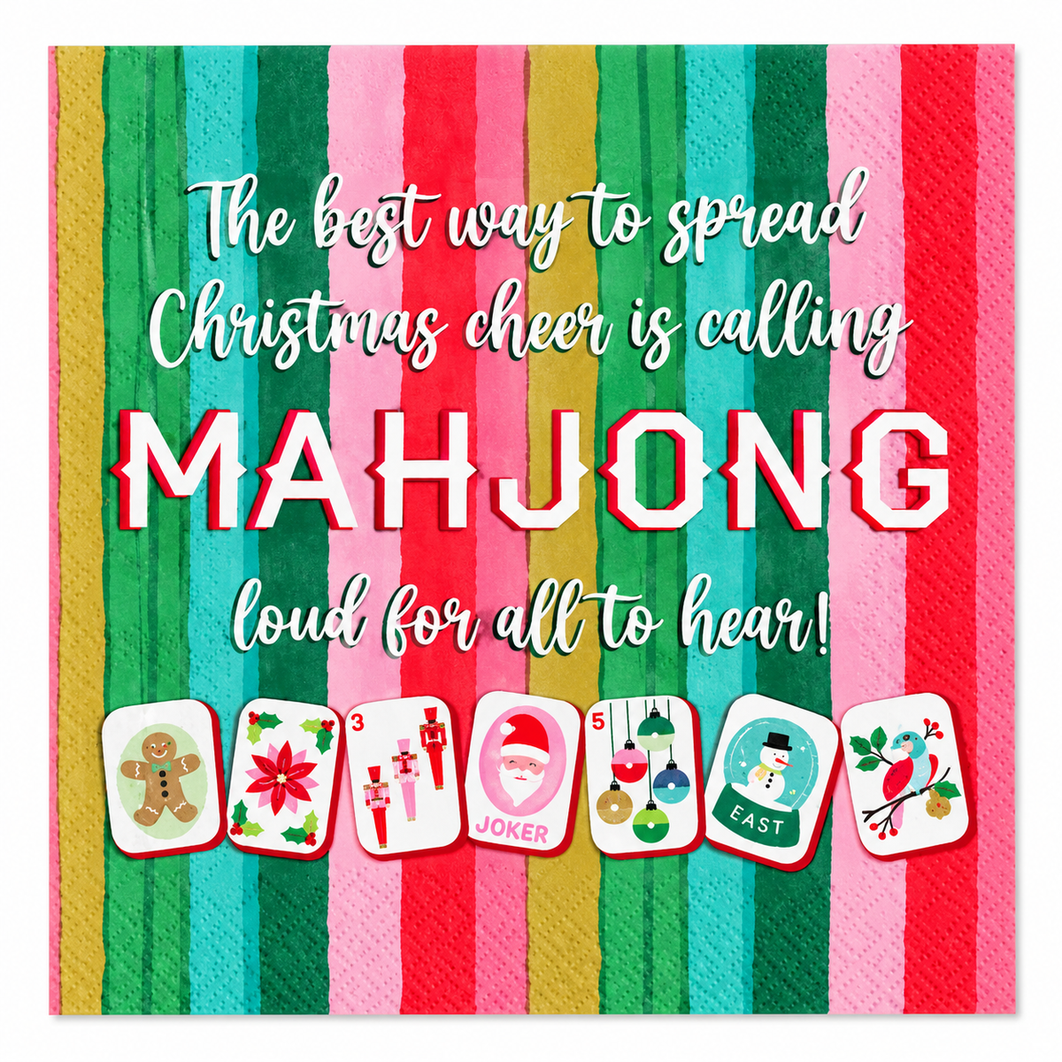 Christmas Mahjong Cocktail Napkins - 20ct