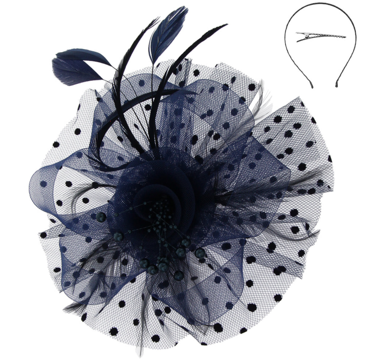 Feather Flower & Leaf Fascinator