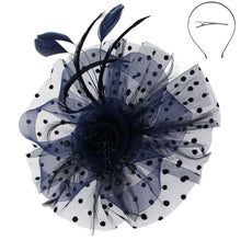 Load image into Gallery viewer, Feather Flower &amp; Leaf Fascinator
