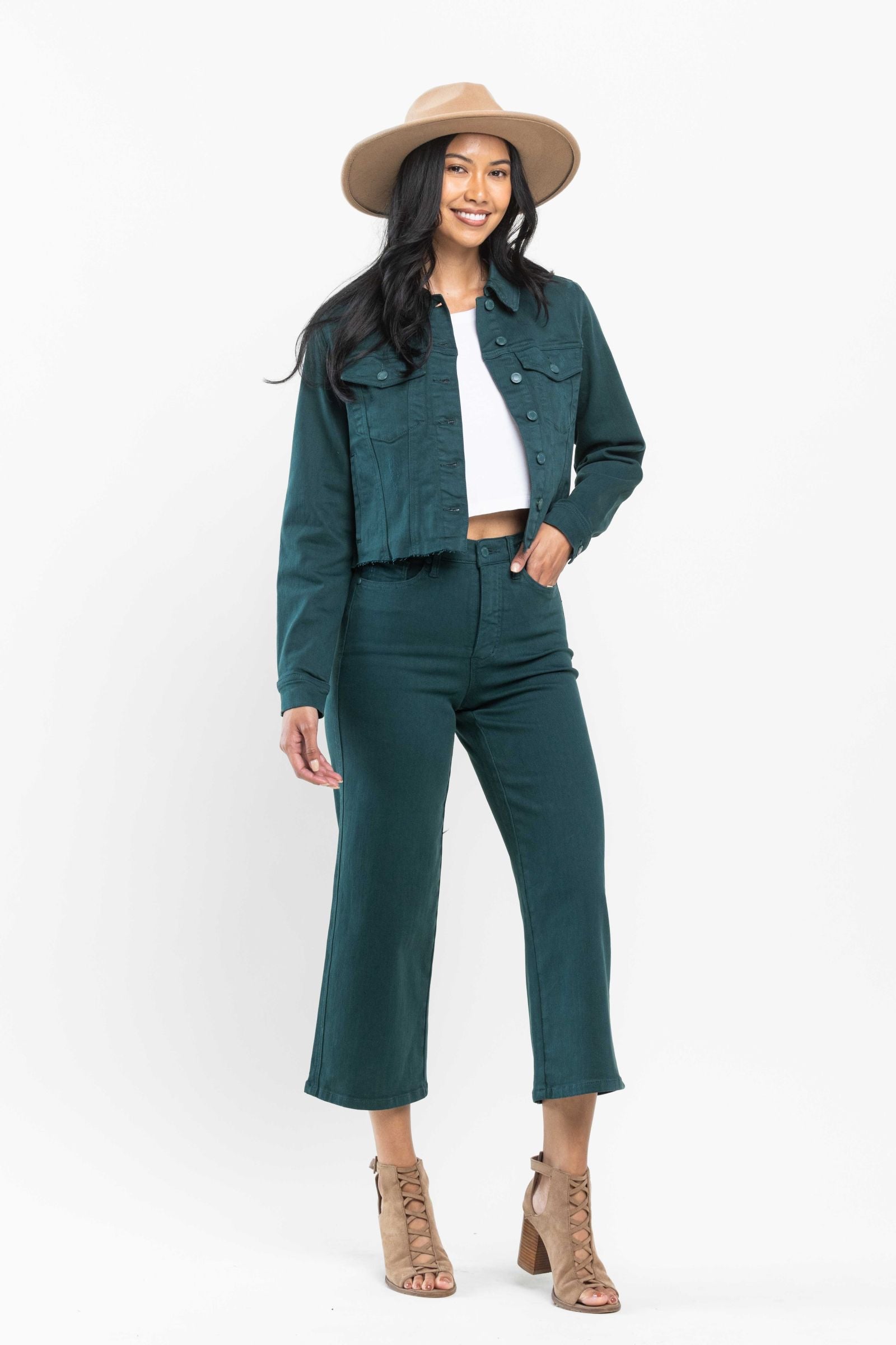 Judy Blue High Waist Tummy Control Garment Dyed Wide Crop *FINAL SALE*