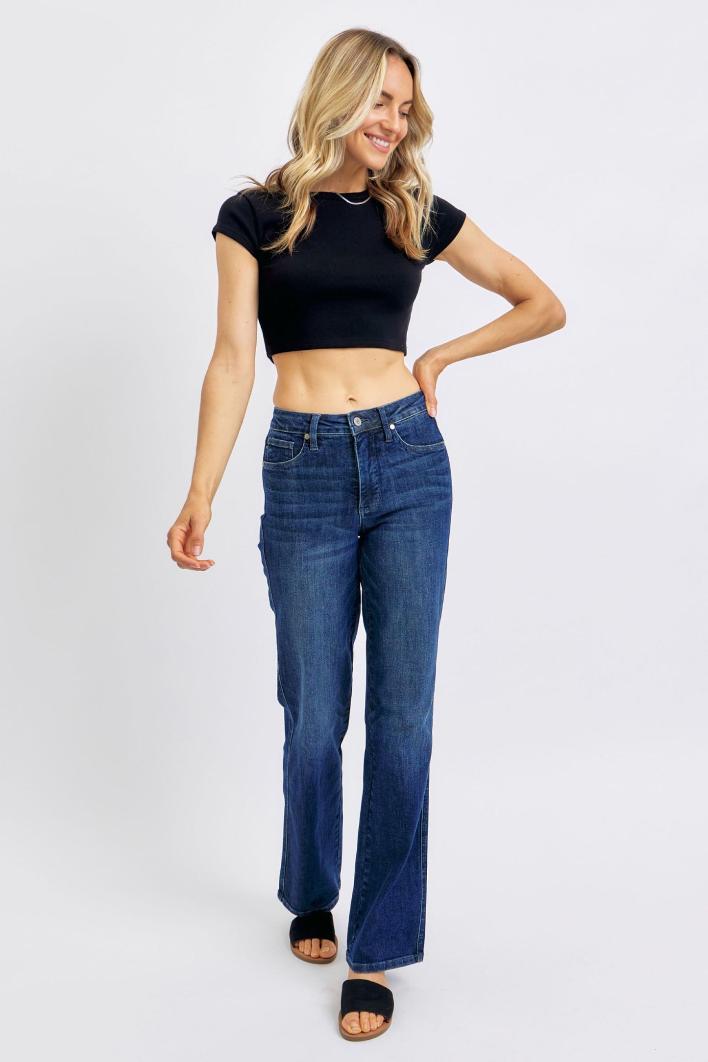 Judy Blue Mid Rise Tummy Control Classic Straight